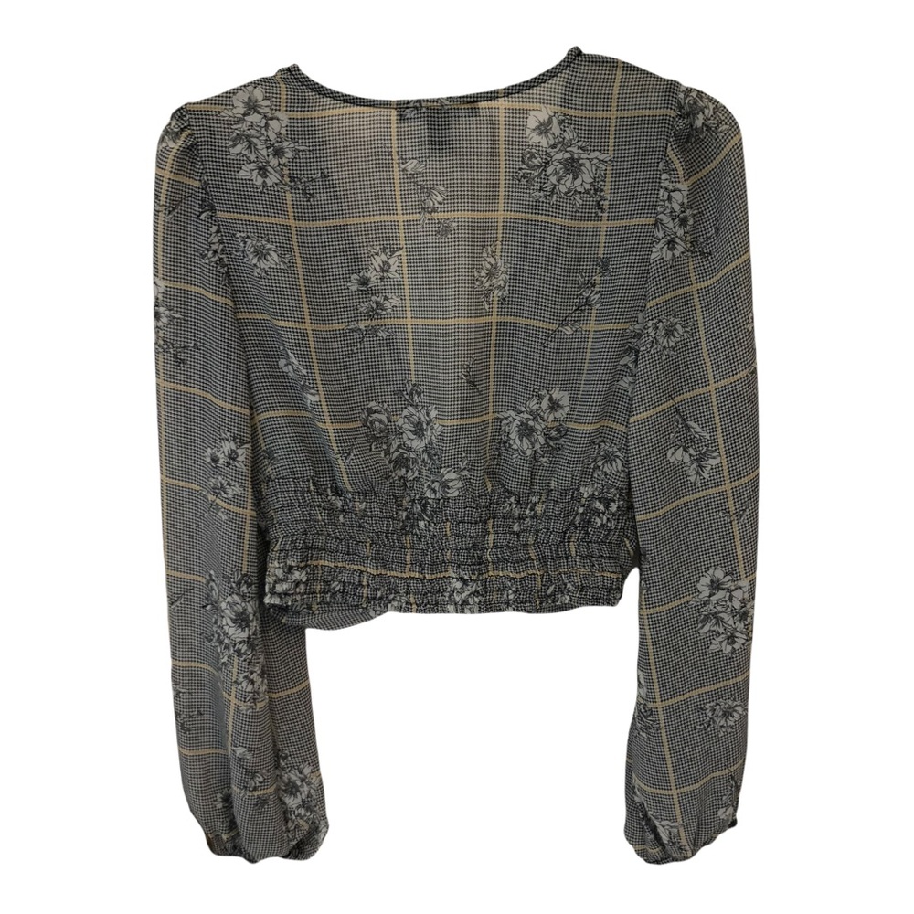 Forever 21 blouse, long sleeves with elastic bottoms, v-neck, elastic waist, SzS - Picture 4 of 11